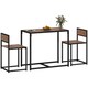 image 1 of HOMCOM 3 Piece Dining Table Set with Metal Frame Natural