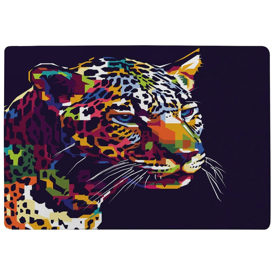 image 1 of leopard face with pop art style (Rug) Multi | M