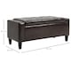 image 3 of HOMCOM PU Leather Storage Ottoman Bench Storage Chest Tufted Ottoman Cube with Flipping Top 92L x 40W x 40H cm Brown