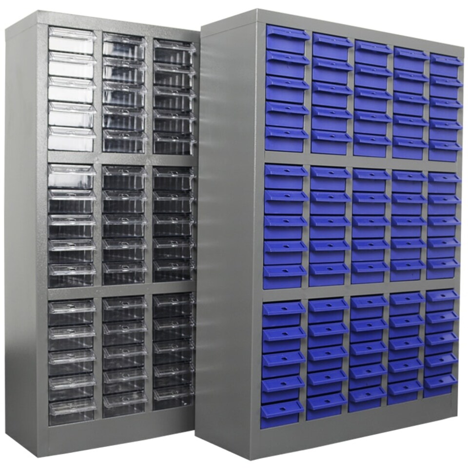 image 1 of Blue 75 Drawers Parts Cabinet Storage Unit