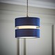 image 2 of ValueLights Sophia Pair of Small Navy 2 Tier Lamp Shades & Bulbs Blue