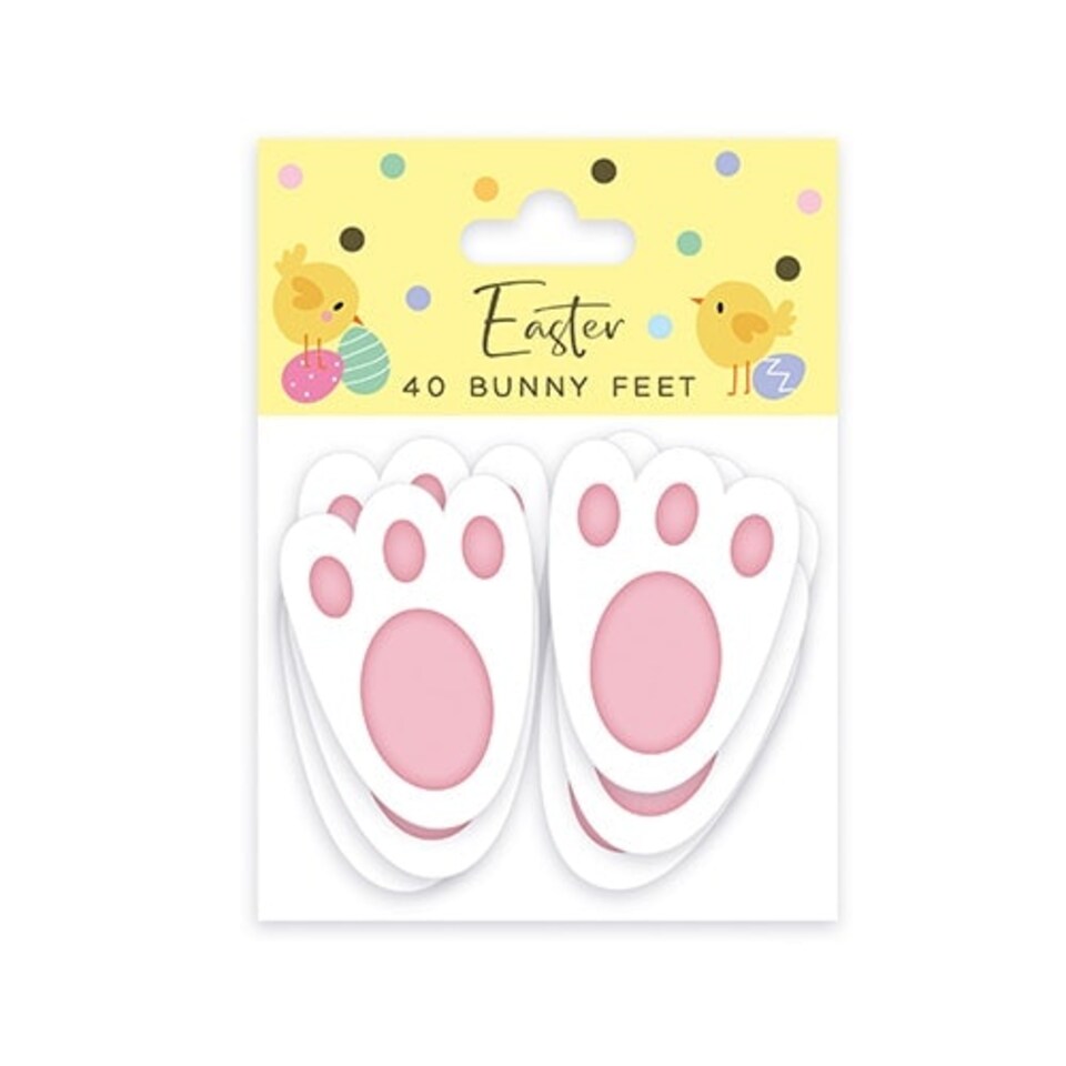 image 1 of Easter Bunny Feet Embellishment Decorations 11cm - Pack of 40