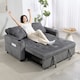 image 7 of HOMCOM 2 Seater Sofa Bed, Click Clack Pull Out Bed Settee, Charcoal Grey | Grey