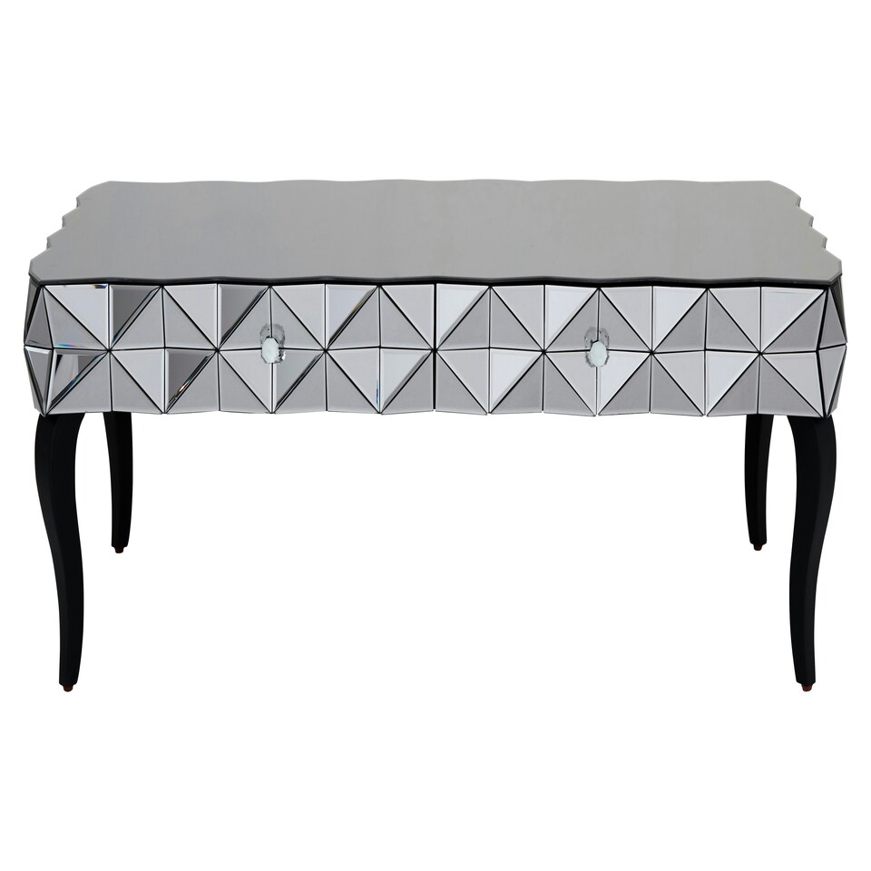 image 1 of Interiors by Premier Distinctive Silver Coffee Table, Geomatric Silver Decorative Table For Hallways, Coffee Table For Patio Silver