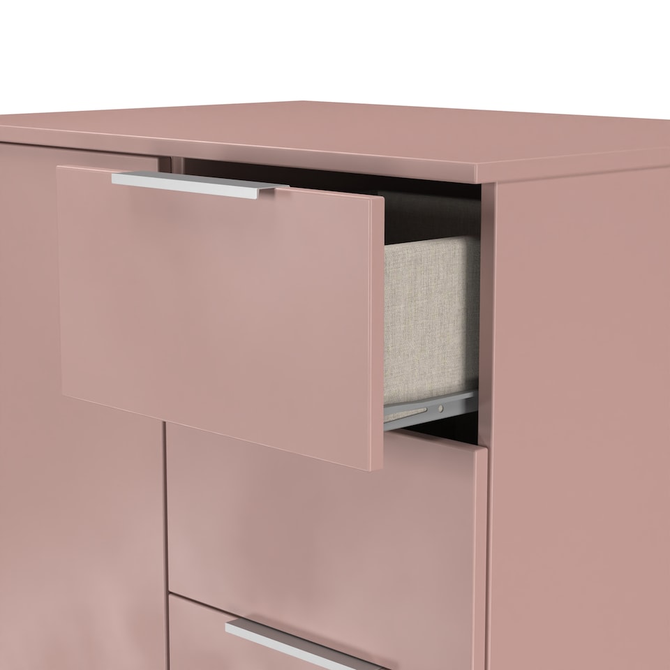 image 1 of Dover 5 Drawer 1 Door Childrens Wardrobe in Kobe Pink (Ready Assembled) | Pink | Kobe Pink