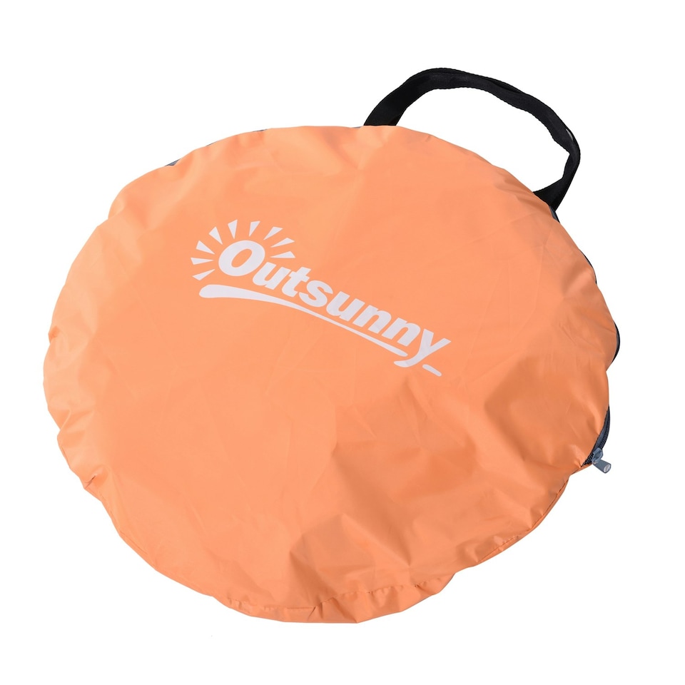 image 1 of Outsunny 2-3 Person Pop up Tent Instant Camping Tent Sun Shade Shelter Orange