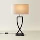 image 3 of ValueLights Katniss Matte Black Metal Table Lamp with Oval Shade & Bulb Black | Cream