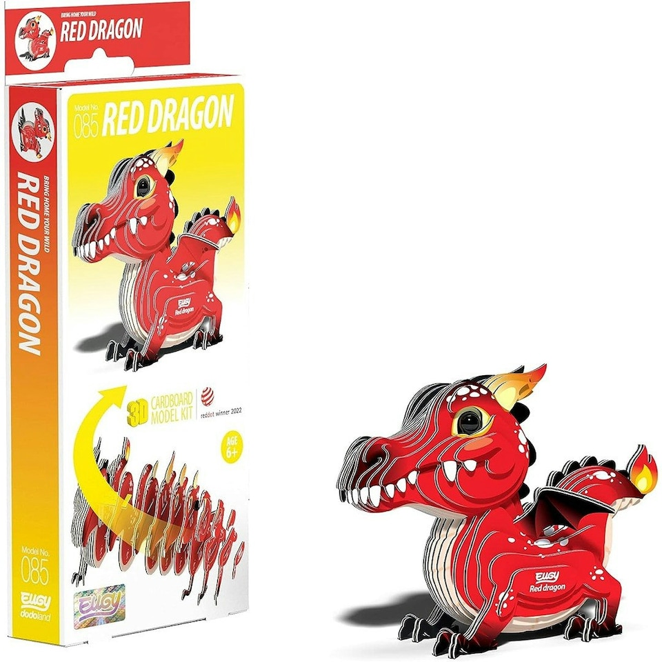 image 1 of Eugy Red Dragon 3D Craft Kit