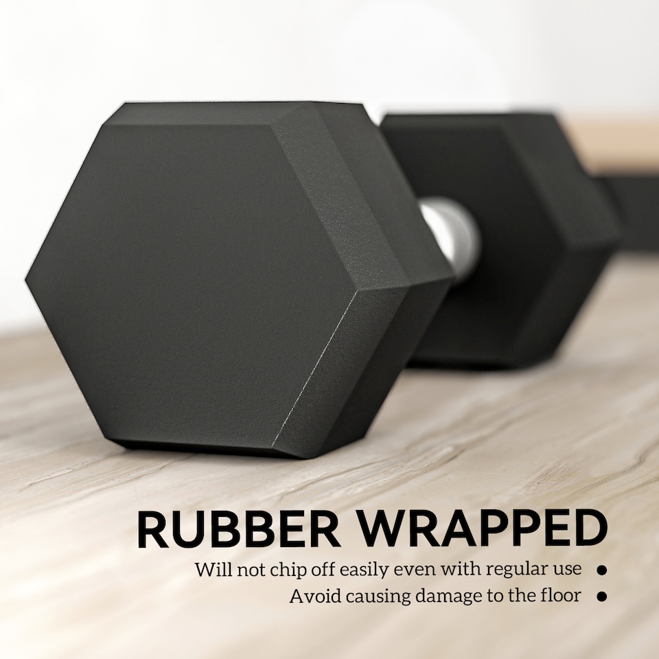 image 1 of HOMCOM Hexagonal Dumbbells Kit Weight Lifting Exercise for Home Fitness 2x6kg