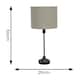 image 2 of ValueLights Maggie Black Candlestick Table Lamp with Grey and Metallic Chrome Lamp Shade