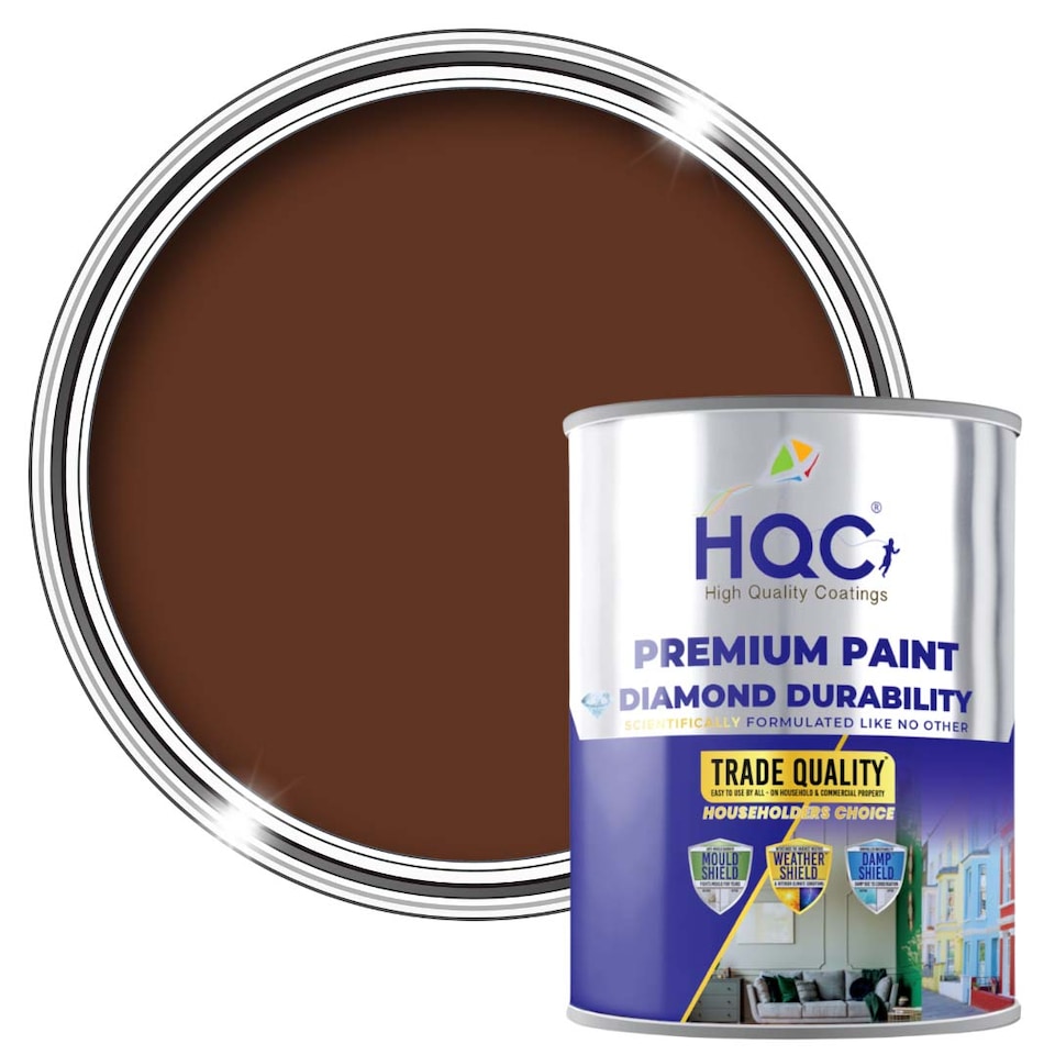 image 1 of HQC Masonry Paint -  Weatherproof & Long-lasting Protection For All Exterior Walls - Leaf Brown - 1L