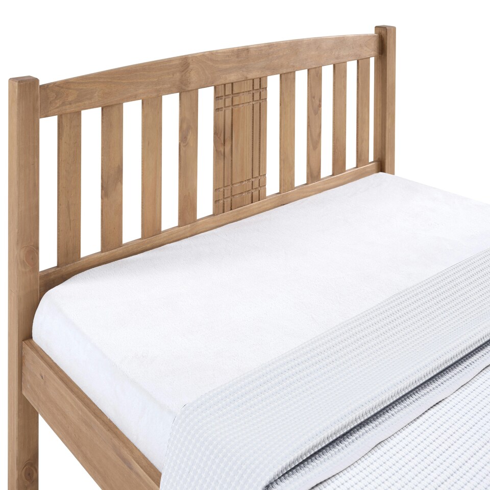 image 1 of 4ft6 Double Antique honey pine,wood,wooden,solid slatts,bed frame.