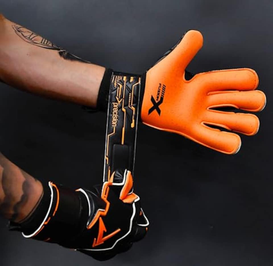 image 1 of Precision Fusion X Pro Surround Quartz Wider Hand Professional Football Adult's Goalkeeper Gloves, Black, 8