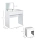 image 3 of HOMCOM Dressing Table Set with Flip-up Mirror Padded Stool Sliding Drawer White
