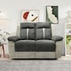 image 2 of Fabric Manual Recliner 2-Seater Sofa Two Tone Light And Dark Grey