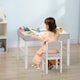 image 2 of HOMCOM kids Table and Chair Set 2 in 1 Activity Play Table for Bricks w/Storage Grey