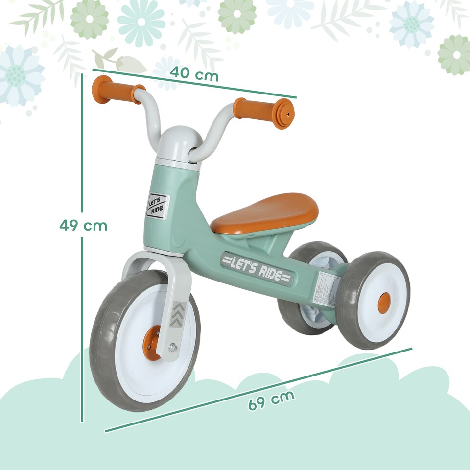 image 1 of AIYAPLAY Baby Balance Bike with 3 Wheels for 12-36 Months, Green