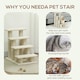 image 9 of PawHut Dog Steps for Bed 4 Step Pet Stairs for Dog Cat Climb Ladder Cream