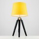 image 2 of ValueLights Black Floor Lamp Yellow Shade