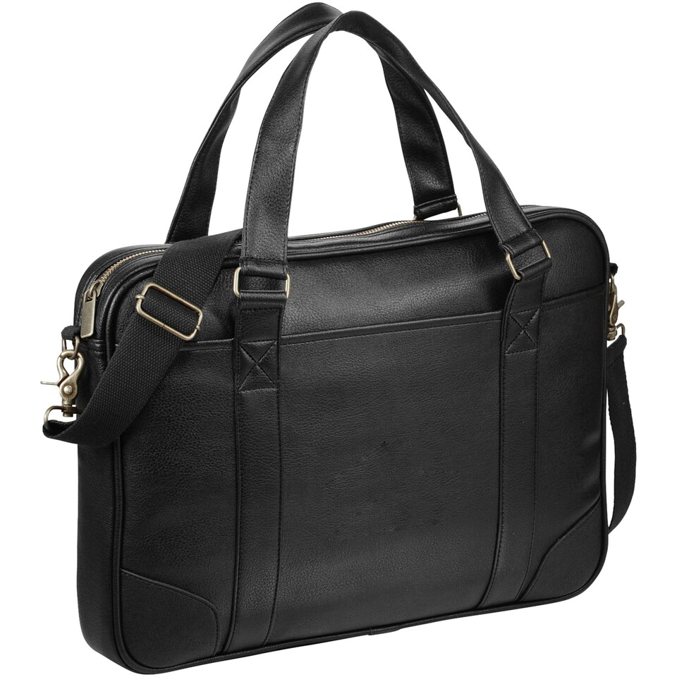 image 1 of Avenue Oxford 15.6in Laptop Slim Briefcase - Solid Black - 39 x 5 x 30cm Black