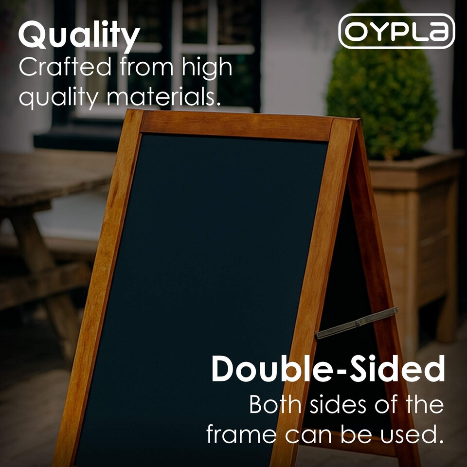 image 1 of Wooden Chalkboard Blackboard Pavement Display Sign A-Board