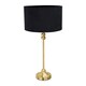 image 1 of ValueLights Maggie Gold Candlestick Table Lamp Black Velvet Shade | Gold
