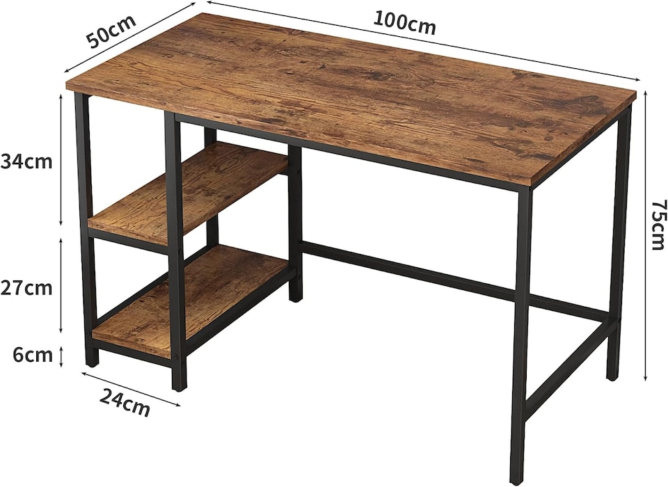 image 1 of MCC Direct Computer Desk 2 Adjustable shelves Office Study Work Table Chicago 100cm