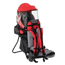 HOMCOM Baby Hiking Backpack Carrier w/ Detachable Rain Cover for Toddlers Red Red | One Size