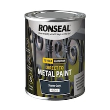 Ronseal - Direct to Metal Paint Storm Grey Gloss 250ml