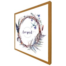 Watercolour boho wreath (Picture Frame) Brown | Oak | XL