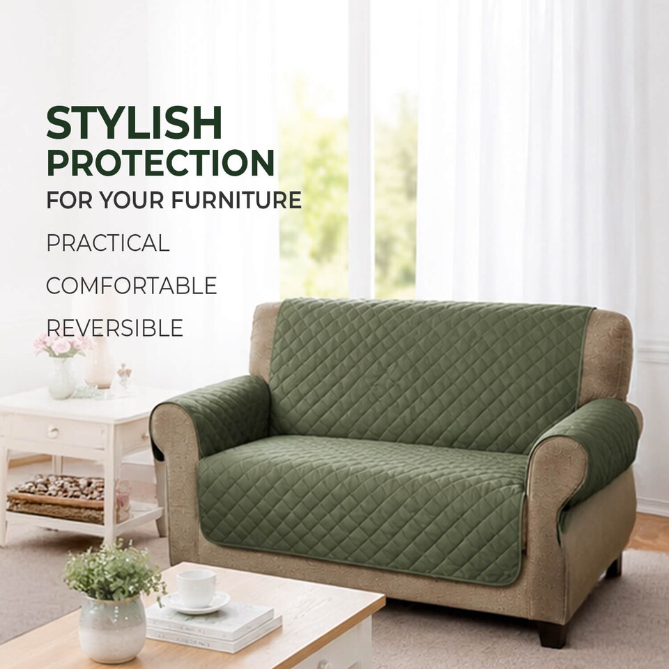 image 1 of Coopers Of Stortford 2 Seater Sofa Cover Quilted Washable Furniture Protector