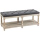 image 1 of Shoe Rack Bench w/ Button Tufted Seat Cushion for  Living Room Hallway Bedroom Grey