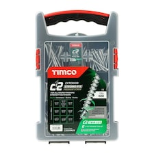 Timco - C2 Strong-Fix Exterior Multi-Purpose Premium Screws - Mixed Grab Pack - PZ - Double Countersunk - Silver (Size 600pcs - 600 Pieces)