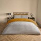 image 4 of OHS Luxury Teddy Fleece Reversible Duvet Cover and Pillowcase Bedding Set | Multi | Ochre/Grey | Single