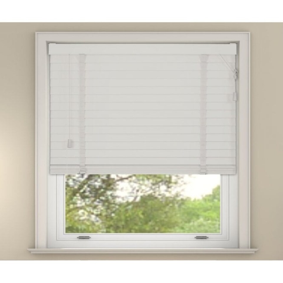 image 1 of 45cm White Venetian Blinds with Tapes (130cm Drop) White | White