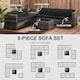 image 5 of Outsunny 8Pcs Patio Rattan Sofa Set Garden Furniture Side Table w/ Cushion