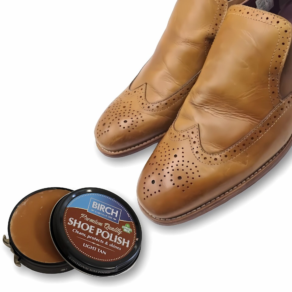 image 1 of BIRCH Traditional Shoe Polish - Wax-Based for Leather Conditioning 50ml