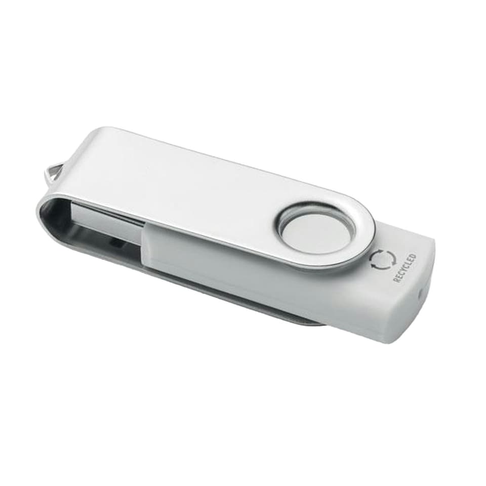 image 1 of MidOcean Techmate Rabs Recycled ABS Plastic USB Flash Drive - White - One Size