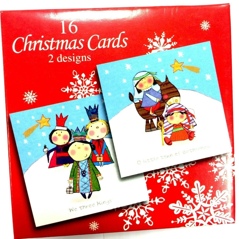 image 1 of Pack of 16 Christmas Cards 2 Designs - Three Kings & Little Town of Bethlehem