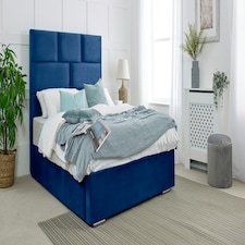 Hampton Plush Double Bed Frame - Blue