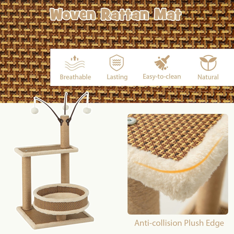 image 1 of COSTWAY Modern Cat Tower Cat Climbing Activity Tower