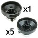 image 3 of SPARES2GO Control Knob for Belling  444445523, 444445724  New World 444441153 Gas Oven Cooker (Pack of 6 Knobs) Black | Silver