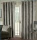 image 1 of Crushed Velvet Eyelet Curtains - Charcoal - 116 cm x 229 cm | Grey