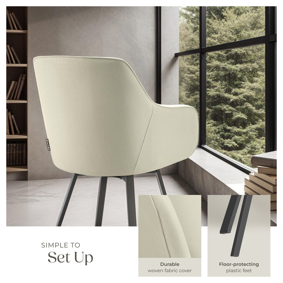 image 1 of Dining Chair Alicon - swivel armchair with padding and continuous backrest | Grey | greige | 6