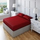 image 1 of Fitted Sheet Polycotton Plain Dyed Extra Deep 25cm Bed Linen Red | Double