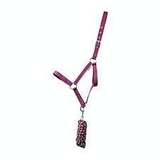Hy Synergy Horse Headcollar and Leadrope - Fig/Silver - Pony