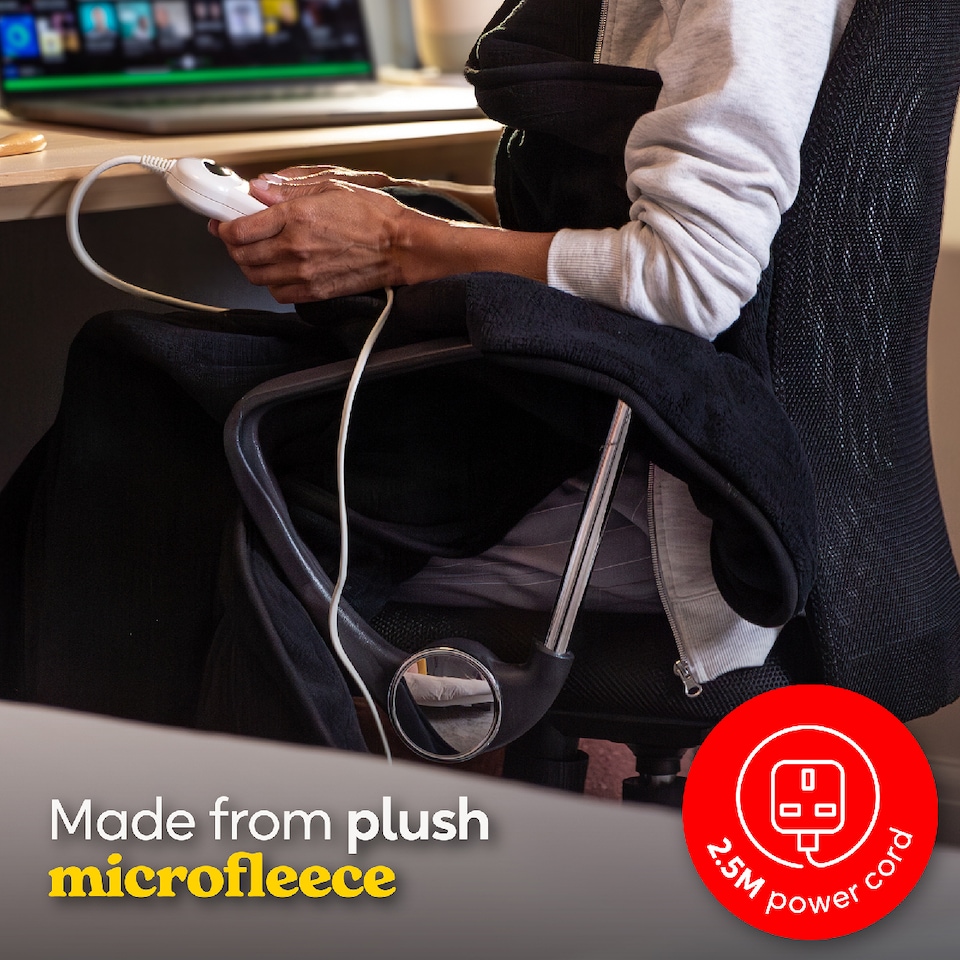 image 1 of Russell Hobbs RHHT1004BLA Electric Blanket Black Heated Throw Microfleece