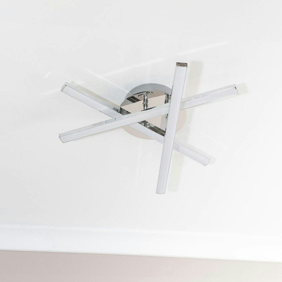 image 1 of ValueLights Infinity Chrome Crossover Integrated LED Ceiling Light Silver