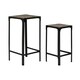 image 1 of Set of 2 tables Home ESPRIT Black Natural 38 x 38 x 75 cm N/A
