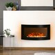 image 2 of HOMCOM Electric Fireplace Wall Mounted Led Flame Curved Back Side Lights Heater